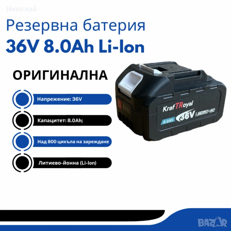 Резервна батерия 36V 8.0Ah Li-Ion, снимка 1