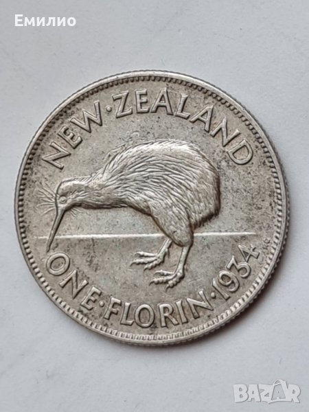 SCARCE. NEW ZEALAND 🇳🇿 ONE FLORIN 1934, снимка 1