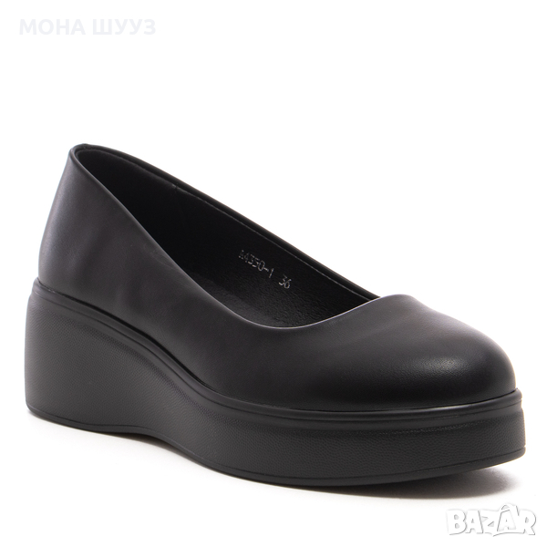 Черни дамски обувки на дебела подметка https://alba.bg/, снимка 1