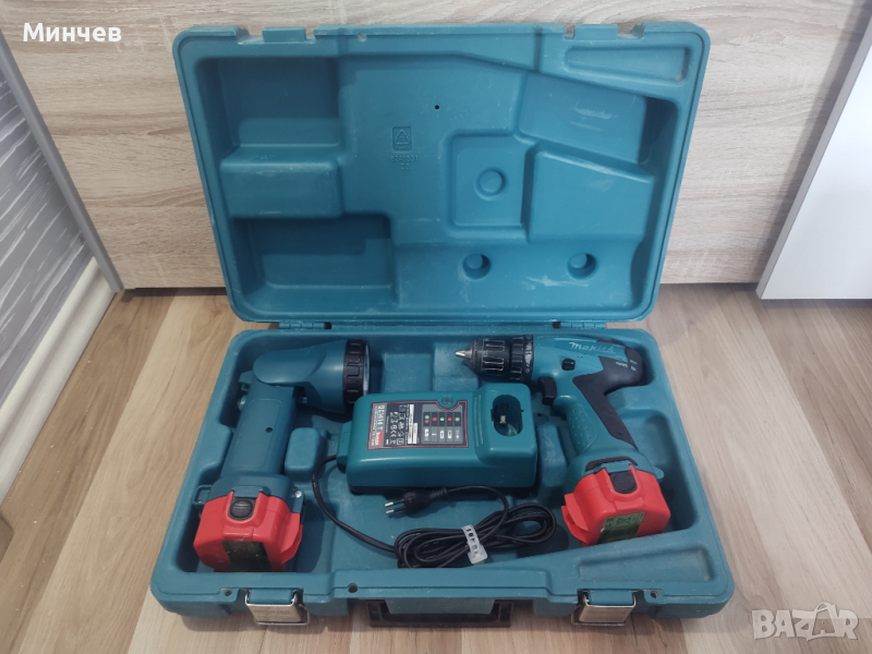 ПРОМО! Makita винтоверт фенер зарядно и куфар комплект, снимка 1