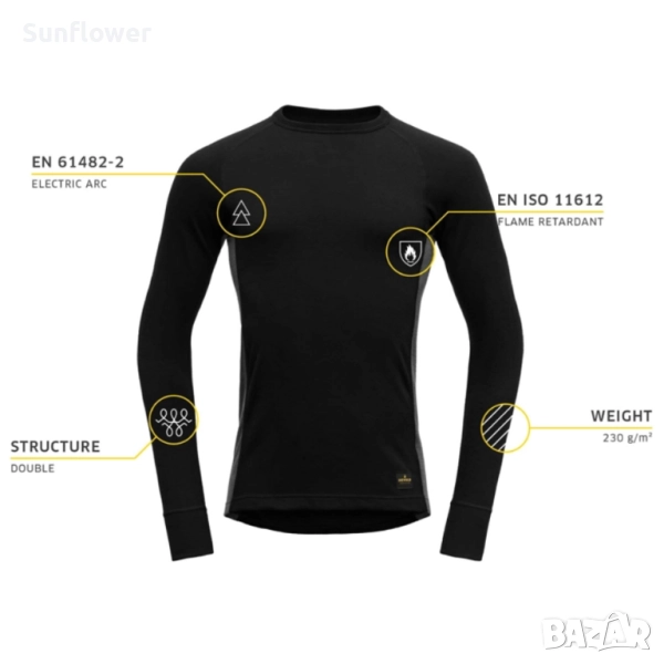 Devold Protection Spirit двуслоен термо огнеустойчив топ мерино и Lenzing, снимка 1