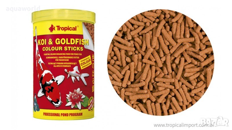 "Безплатна доставка "Храна под формата на плуващи пръчици Tropical Koi & Goldfish Colour Sticks, снимка 1