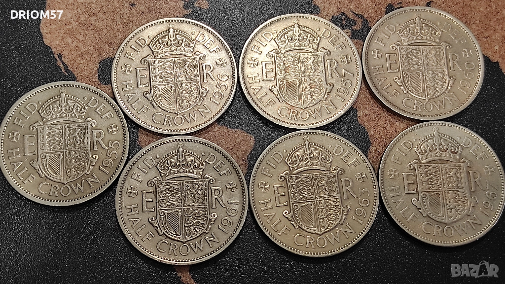 Монети Великобритания-7 бр.› Кралица Елизабет II(1955-1956), снимка 1
