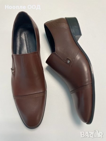 ALEXANDER GARCIA Мъжки официални обувки от естествена кожа - Тъмнокафяви 44, снимка 1