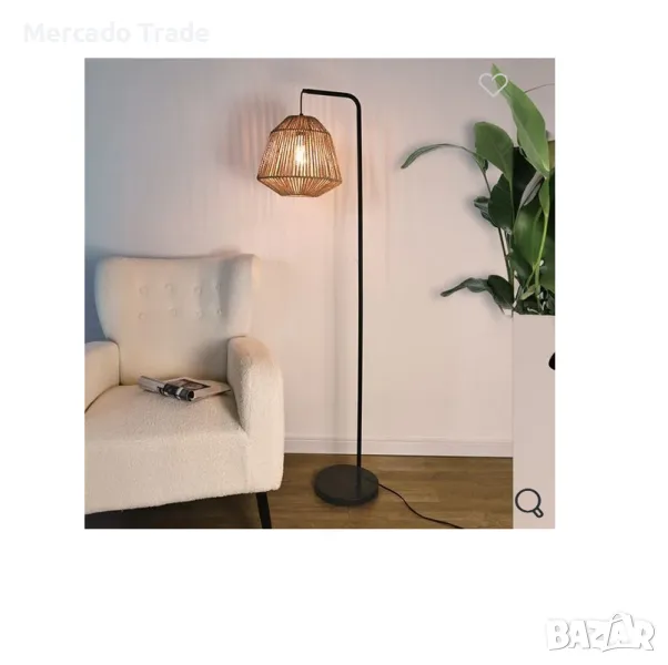 Декоративна настолна лампа Mercado Trade, Плетен абажур, 40W, снимка 1
