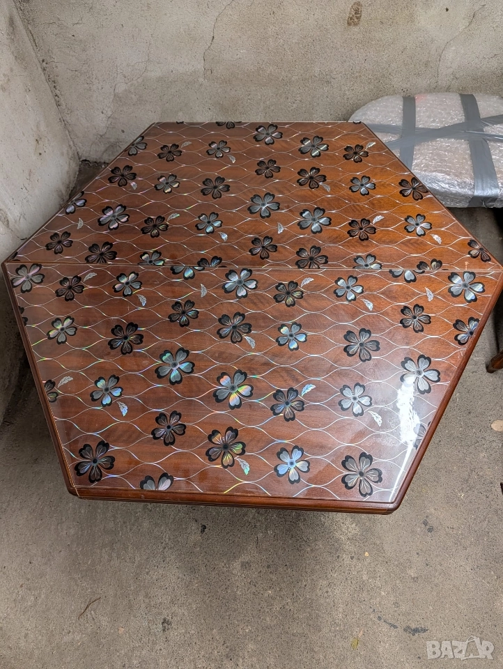 Масивна шестоъгълна разтегателна маса , снимка 1