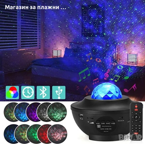 Детска нощна лампа проектор лампа прожектор звездно небе нощна лампа звезди - КОД 3853, снимка 1