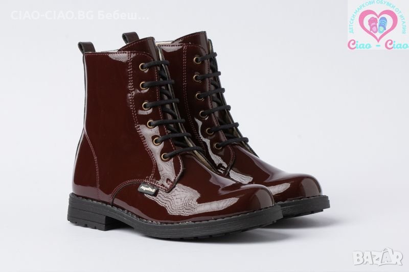№31, Испански Дамски боти ANGELITOS в бордо, лачени, снимка 1