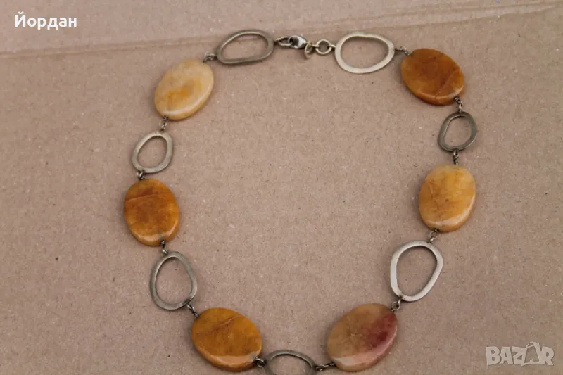 Дамско сребърно колие с позлата, снимка 1