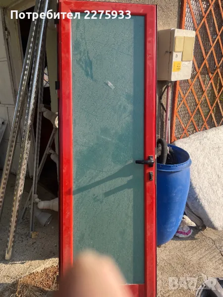 Врати алуминий.Червена и сива, снимка 1