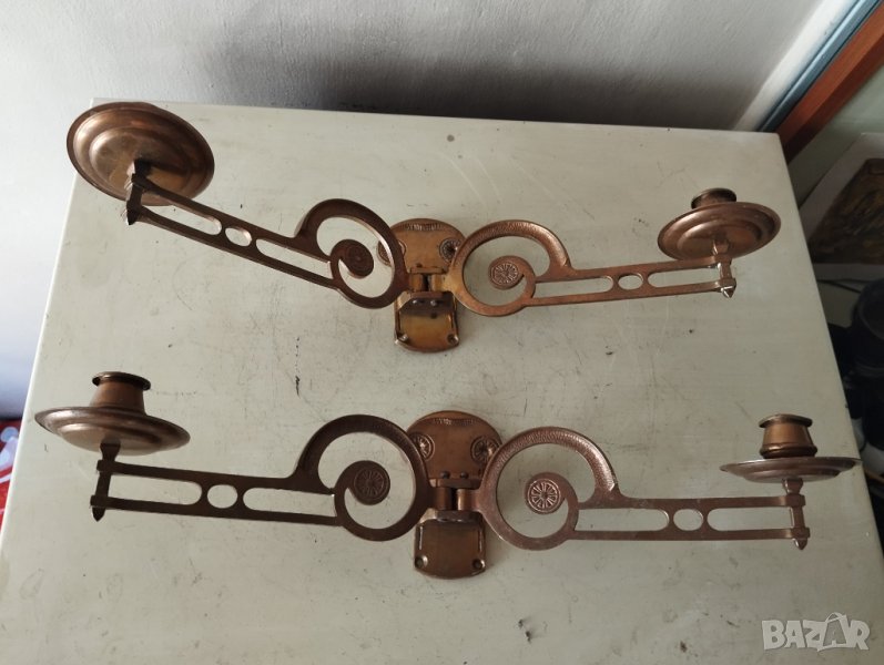 два свещници за пиано арт нуво-комплект, снимка 1