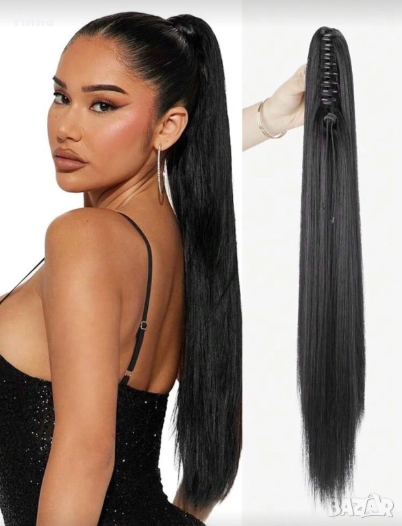 Дълга опашка за коса с щипка, снимка 1