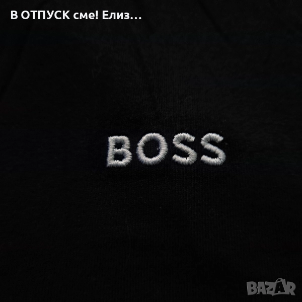 Памучна тениска Boss бродирано/везано лого, снимка 1
