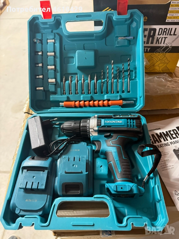 Комплект бормашина с двойна батерия и безчетков мотор за точност и мощност във всеки детайл, снимка 1