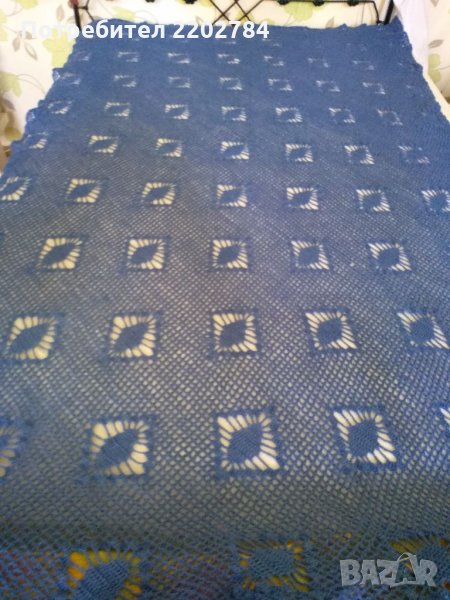 Покривка за легло или маса на една кука.Одеало,каре., снимка 1