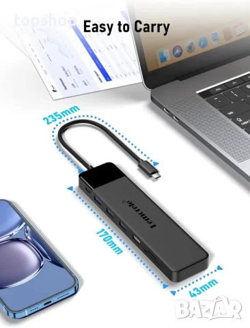 НОВ USB C хъб Lemorele 13 в 1 USB C, докинг станция с троен монитор - 2 HDMI 4K, VGA, 5 USB 3.0..., снимка 3 - Кабели и адаптери - 50501634
