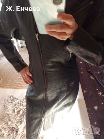 стилна рокля от естествена кожа, снимка 3 - Рокли - 52845666