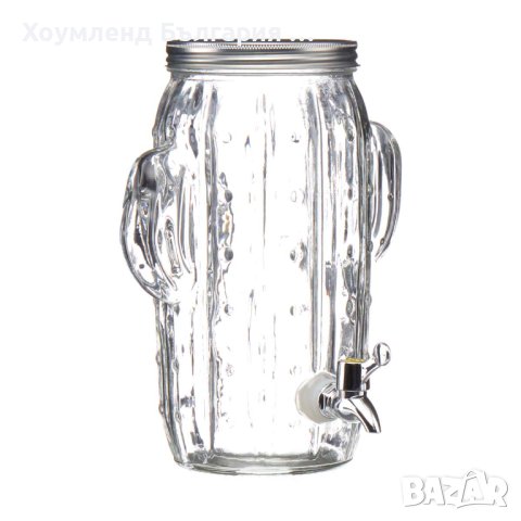 Стъклен буркан с кран за напитки във формата на кактус 5 литра, снимка 4 - Чаши - 40641109