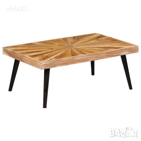 vidaXL Маса за кафе, мангово дърво масив, 90x55x36 см, снимка 9 - Маси - 56146436