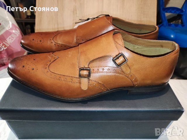 Елегантни мъжки официални обувки от естествена кожа PIER ONE №48, снимка 1 - Официални обувки - 38892052