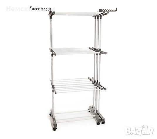 Разтегателен сушилник за дрехи с 3 нива, 72-130см, Германия, снимка 3 - Сушилници - 52282648