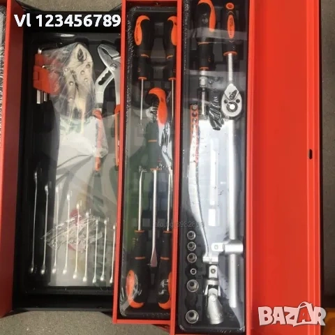 Сгъваем метален куфар с инструменти 85 части, снимка 4 - Куфари с инструменти - 53844300