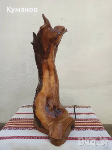 Дървена настолна лампа, снимка 2 - Настолни лампи - 49689027