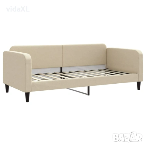 vidaXL Кушетка, кремава, 90x200 см, текстил(SKU:354037)