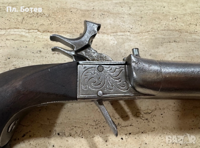 Стар двуцевен пистолет, револвер, снимка 2 - Антикварни и старинни предмети - 51991185