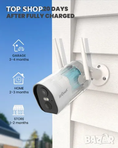 Акумулаторна камера IgGeek Battery Camera ZS-GX2S, снимка 2 - IP камери - 49249543