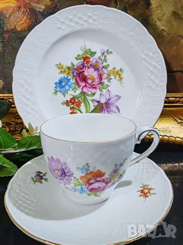 Приказно красиви тройни сетове за чай и кафе.Schumann Bavaria - 1960- 1970. , снимка 4 - Чаши - 49184984