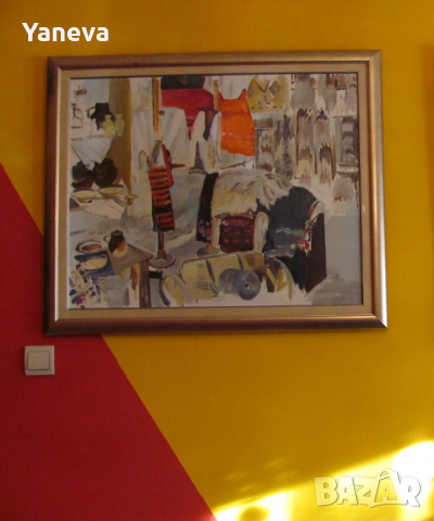  "МЕХАНА" - картина с маслени бои върху платно с масивна рамка