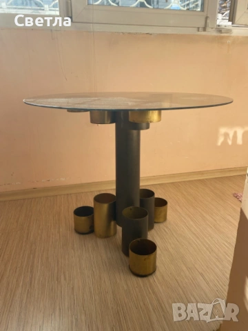 Винтидж дизайнерска маса, уникат, закупена от Франция, снимка 3 - Антикварни и старинни предмети - 53310786