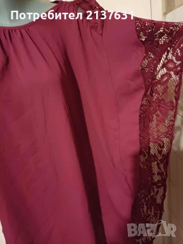 ДАМСКА Тъмно Червена БЛУЗА - Размер XXXL / XXXXL , снимка 3 - Туники - 51685928