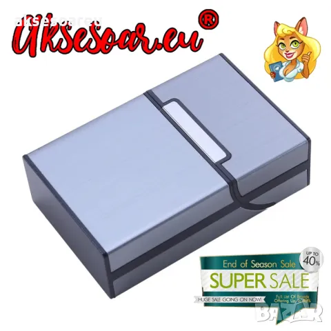 Качествена унисекс Джобна кутия за цигари калъф от алуминиева сплав табакера за пушачи за Подарък, снимка 9 - Табакери - 50233244