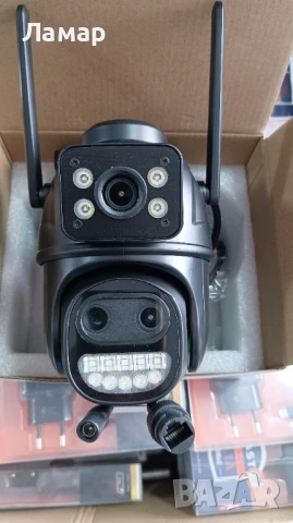 Двойна камера с двойна леща 8 zoom зум WiFi iCSee безжична камера 9MP