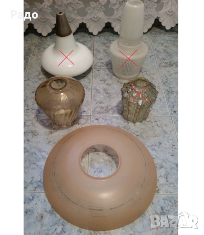 Полилеи абажури стъкла осветителни тела Нощни лампи аплици Античен полилей лампа за таван Винтидж, снимка 15 - Лампи за таван - 24338682