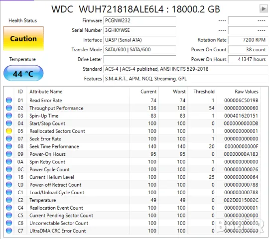 Твърд диск 18TB WD Enterprise Ultrastar DC HC550 х 2 бр за ремонт (Host I/O error & RAW Read Error), снимка 5 - Твърди дискове - 56025167