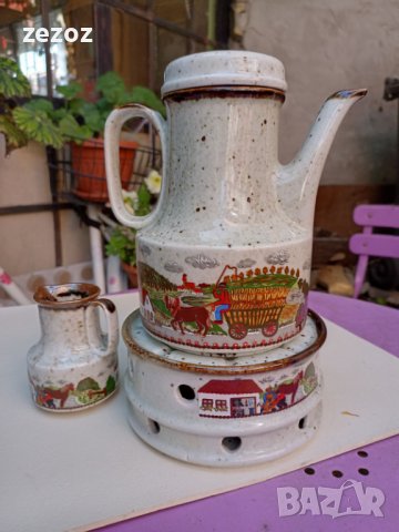 Чайник и латиера-керамика, снимка 2 - Сервизи - 41060020