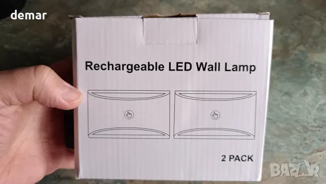 2 бр. стенни аплици, безжични акумулаторни LED, нагоре и надолу, батерия 5000mAh, дистанционно, снимка 8 - Лед осветление - 49880442