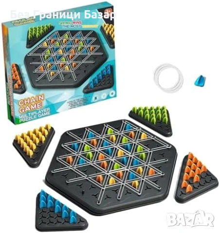 Нова Семейна настолна игра Триъгълна стратегия, 84 части, 5+ години