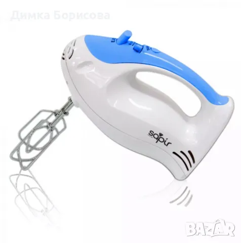 Миксер, 200W,бял/син,5 степени, снимка 3 - Миксери - 47561223