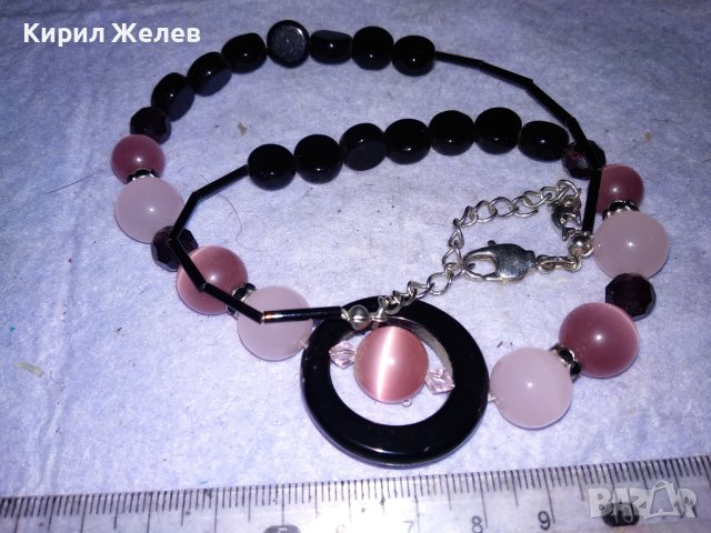 КРАСИВО ЕЛЕГАНТНО СКЪПОЦЕННО АРТ КОЛИЕ с ЮВЕЛИРНО ПОЛИРАНИ КАМЪНИ КОТЕШКО ОКО 38831, снимка 4 - Колиета, медальони, синджири - 41865511