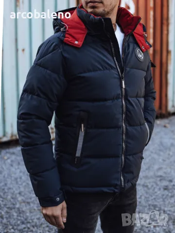 Мъжко зимно ватирано яке с качулка, 4цвята , снимка 8 - Якета - 47434573