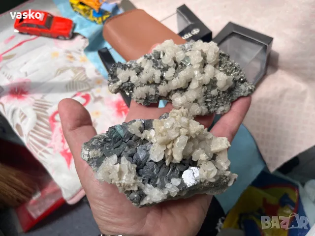 Друзи желязо+пирит+кристал-2 броя