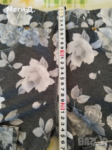 Дамски панталон на флорални мотиви, размер 32/25, снимка 7 - Панталони - 40803559
