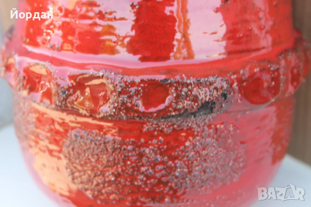 Немска керамична ваза /1970-1980-та гофина/, снимка 4 - Вази - 50714981