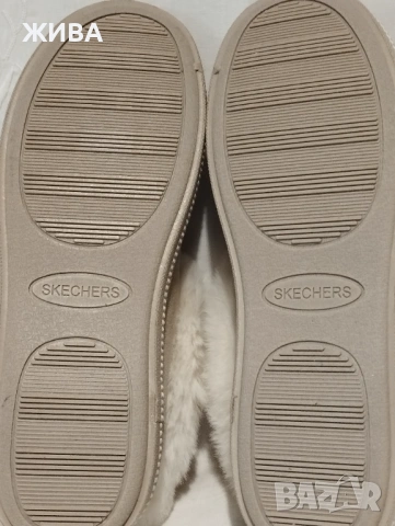 SKECMERS - Дамски пантофи цвят "слонова кост", снимка 4 - Пантофи - 53430286