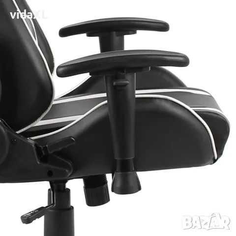 vidaXL Въртящ геймърски стол, бял, PVC, снимка 5 - Работни маси и бюра - 56146302