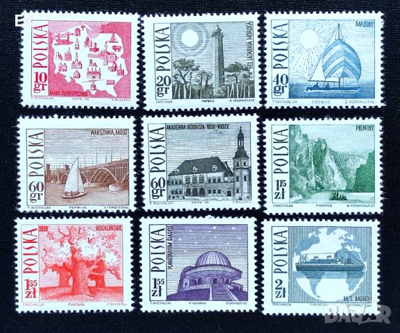 Полша, 1966 г. - пълна серия чисти марки, туризъм, 4*2, снимка 1 - Филателия - 41525543